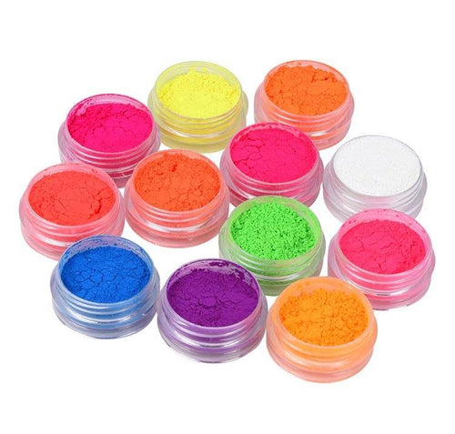 Neon Eyeshadow Pigment- 12 pc Set - Airleene Cosmetics